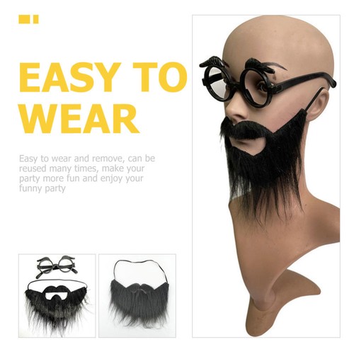 2 Sets Funny Costume Eyewear Decorative Fake Man Beard Beards for Costumes - Picture 9 of 12