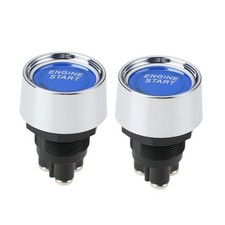 ECSiNG 2Pcs Car Engine Start Ignition Switch with LED Ligh 12V-24V/50A Blue