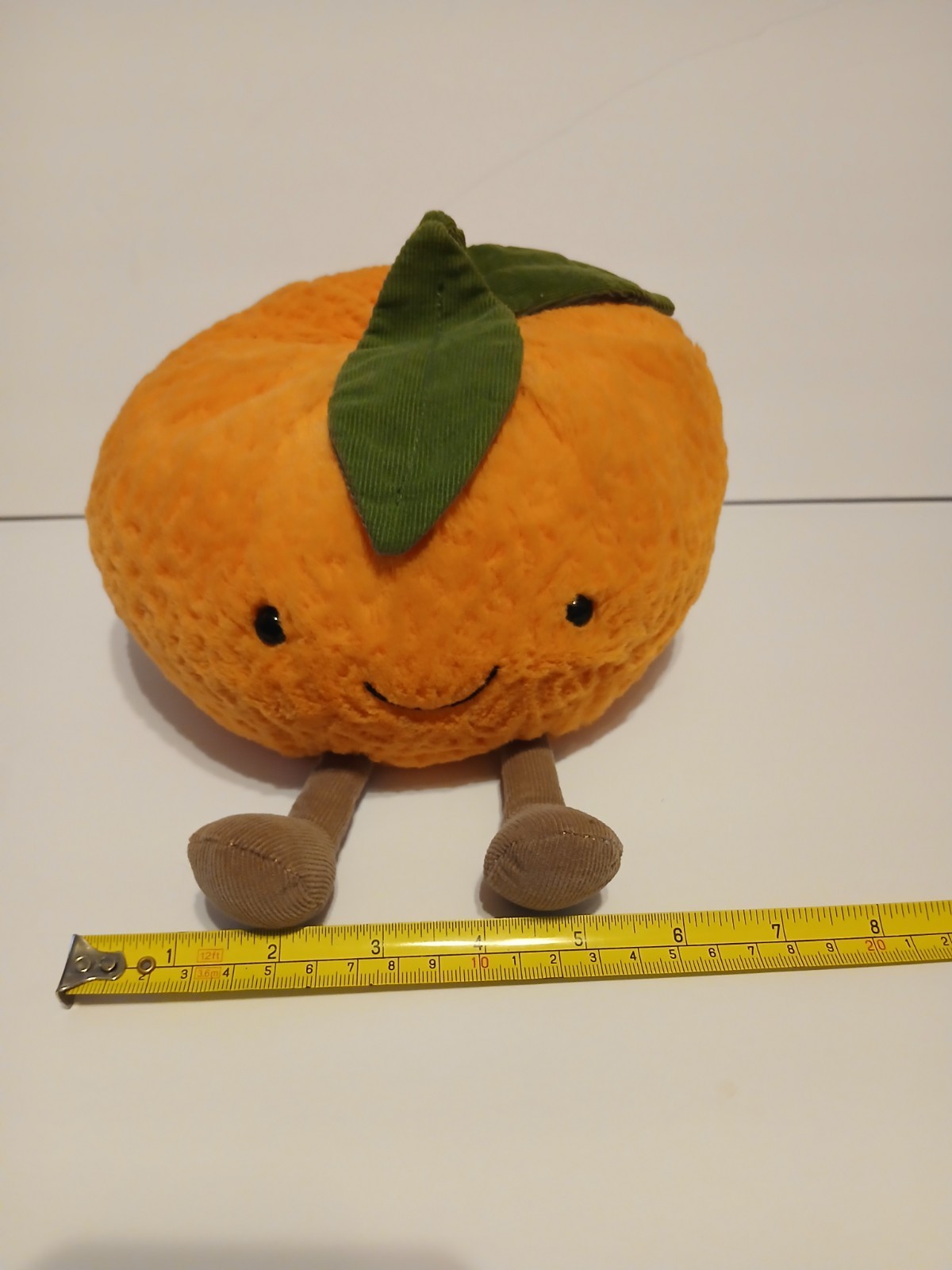 Jellycat Clementine Orange Plush Amuseables Shelf Sitter Green Leaf 