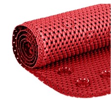 36"x17" Red Non-Slip Bath Tub Mat   Rectangular, Suction Cups, Foam Comfort