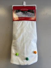 48" Christmas Tree Skirt with Colorful Pom Poms White - Wondershop™