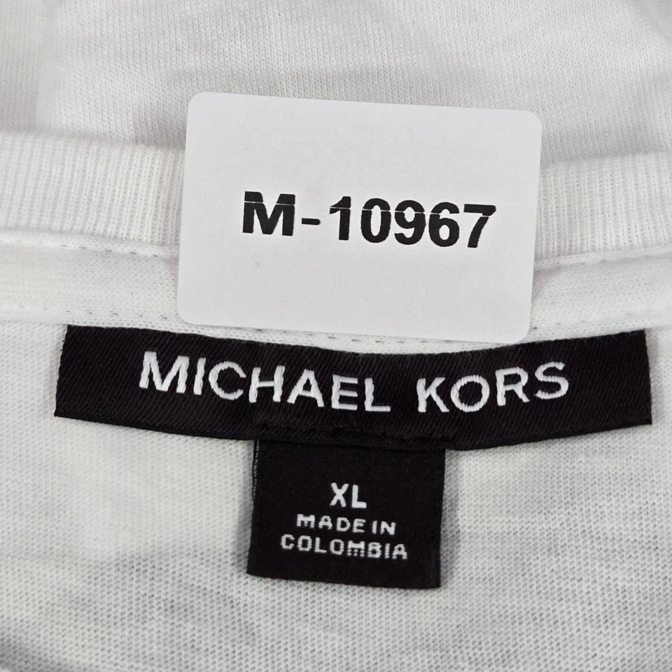 Camisa Michael Kors Hombre XL Blanca Logo MK Manga Corta Foto 2 de 4