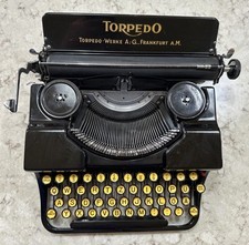 Antique 1934 VTG Torpedo 15A German Key Typewriter w/ Case Nice Clean S/N 183776 thumbnail