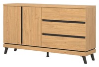 Kommode Ate 03 Sideboard 160 X 89 X 39 Cm 2 TüRen 3 Schublade Steineiche
