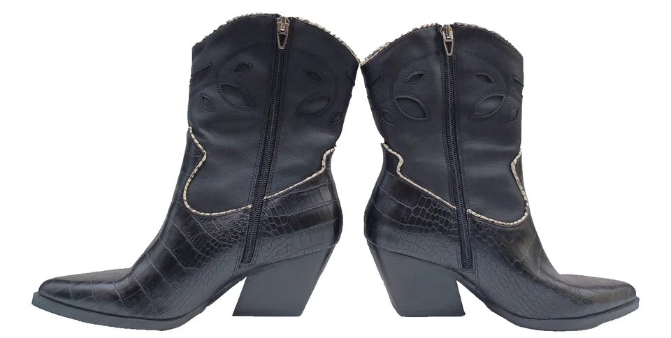 Botas de Vaquero Doce Vita Linka Negras Stella Western para Mujer EE. UU. 7.5 Foto 2 de 4
