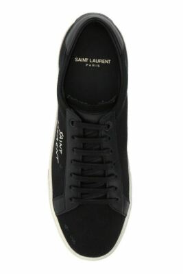 スニーカー SAINT LAURENT Men Sneakers 820087 00N00 1000 NERO BLACK Saint Laurent Men Black Sneakers 100% Leather Solid Low Top