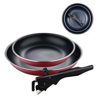 Bergner Click&Cook Red Edition | Set Di Padelle Da 3 Pezzi Da 22 E 26 Cm + Manic