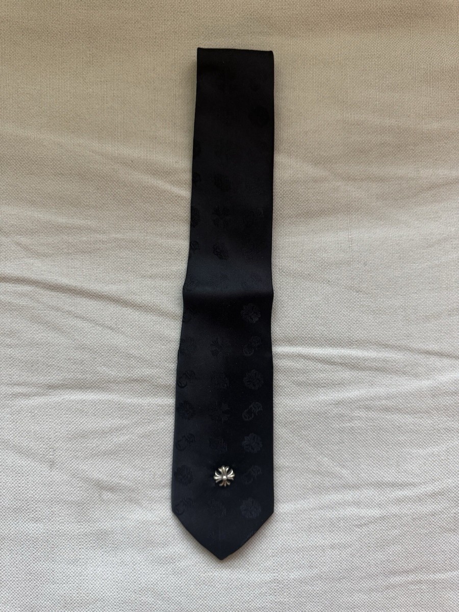 Chrome Hearts Multi Logo Monogram Silk Tie Black NEW | eBay