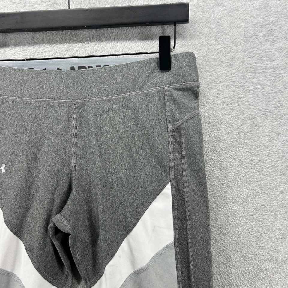 Under Armour Leggings Womens Size Medium Gray Colorblock Cropped Performance - Image 3 of 4