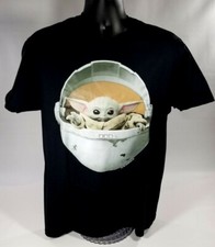 Disney The Mandalorian Star Wars Baby Yoda Black Mens Medium T-Shirt The Child