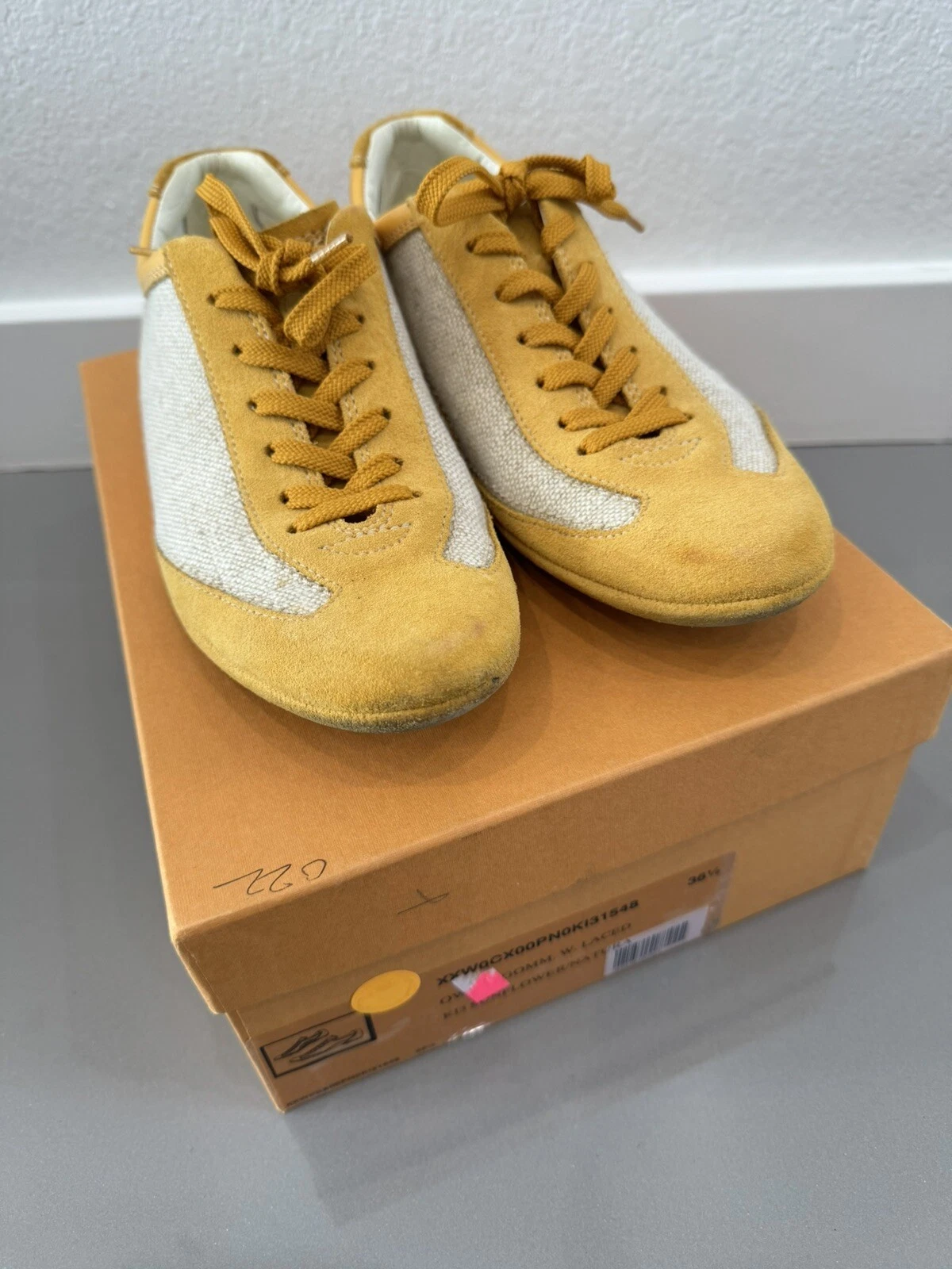 Sneakers Tod’s donna stringate pelle camoscio beige girasole 36 5 designer Italia