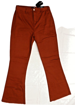NWT Fashion Nova Flared Jeans Women's Size 15 Rust High Rise Flare