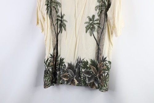 Vintage 90s Streetwear Mens Large Palm Tree Beach Hawaiian Button Shirt Rayon - Picture 7 of 7