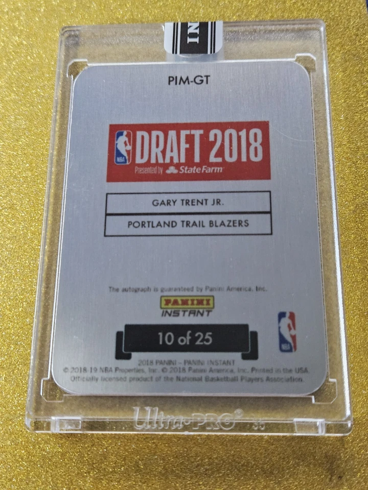 Panini Instant Draft Metal Red 2018/25 Gary Trent Jr #PIM-GT Rookie Auto RC Foto 2 de 2