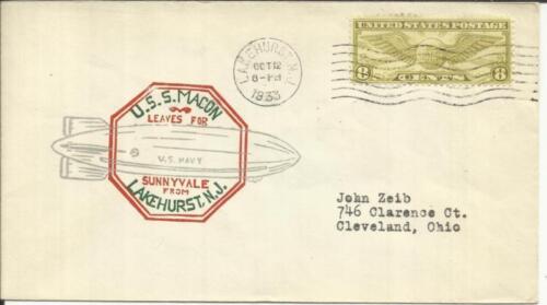 US LENKBAR (Zeppelin) U.S.S. MACON *Ullmann #10/12/33-2* LAKEHURST - Bild 1 von 1
