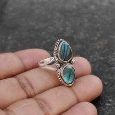 Nice Labradorite Gemstone 925 Sterling Silver Handmade Ring All Size K-19