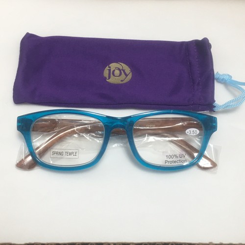 Joy Mangano Blue Reader Glasses Spring Temple Lens +3.50 - 10C - Picture 4 of 11