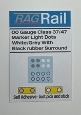 00 gauge Class 37/47 Marker Light Dots White/Grey with Black rubber surrounds