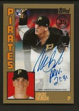 2019 Topps Series 2 1984 Topps Autograph Gold NICK BURDI Pirates Rookie Auto /50