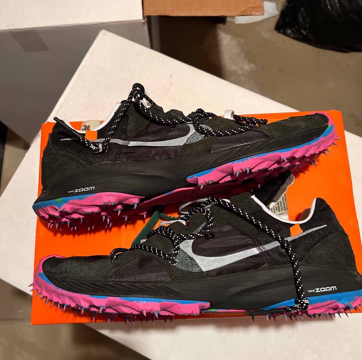OFF WHITE X NIKE Taglia 15 5 Nike Air Zoom Terra Kiger 5 x BIANCO SPORCO atleta in corso nero