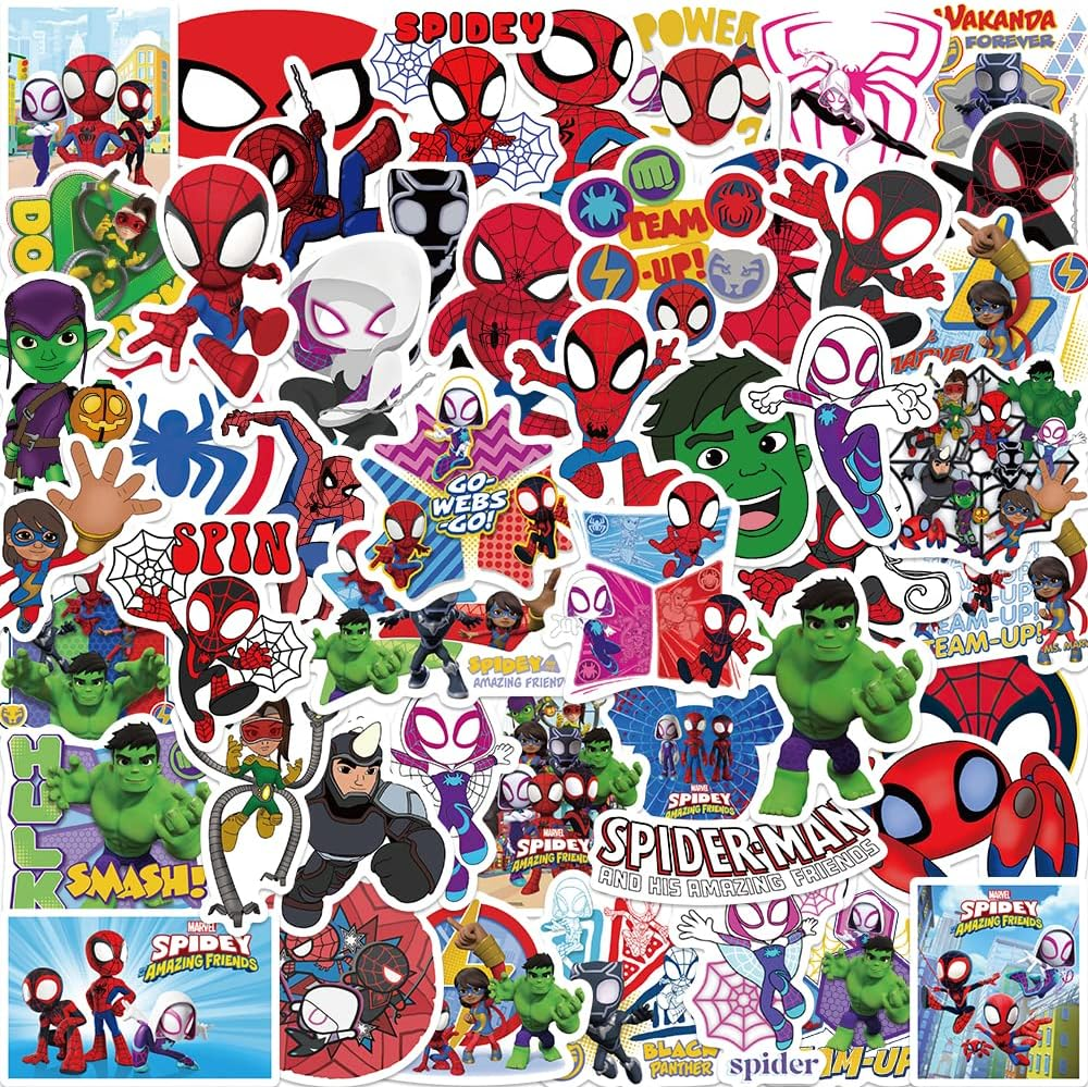 50Pcs Spidey and His Amazing Friends Waterproof Vinyl Stickers