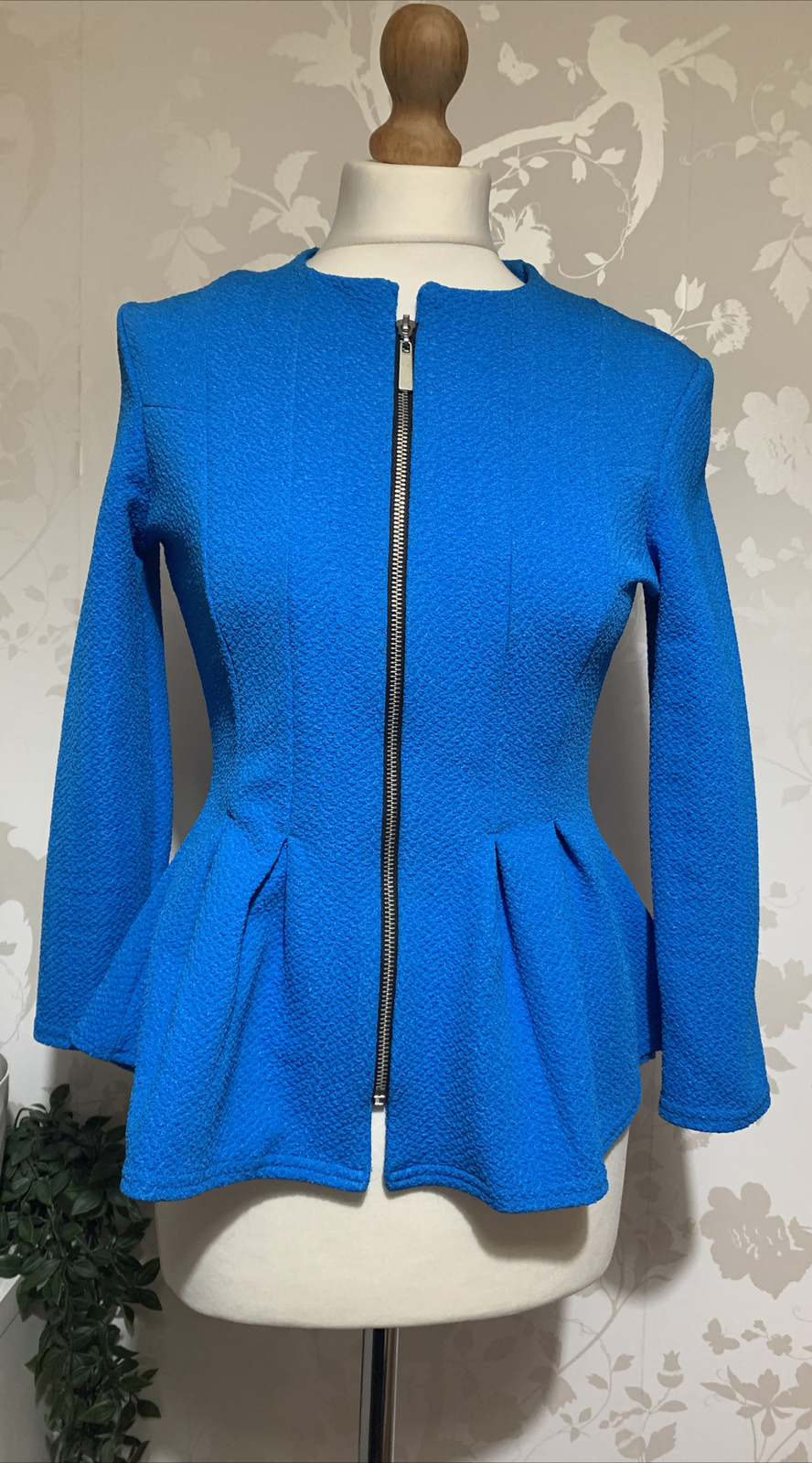 River Island Peplum Jacket Blue Size 10 💙n