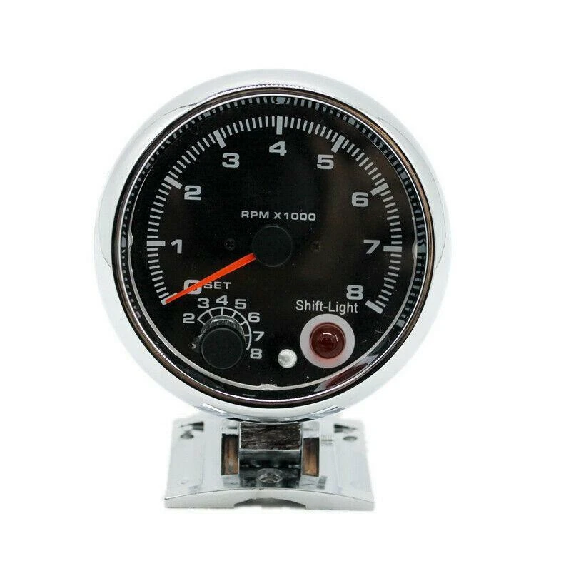 7 Colors LED Backlight Car Tachometer 0-8000 RPM Fits For 12V Petrol Vehicle - Image 4 of 4