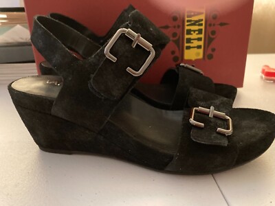 Vaneli Size 6.5  Black Suede Wedge Women s Shoes