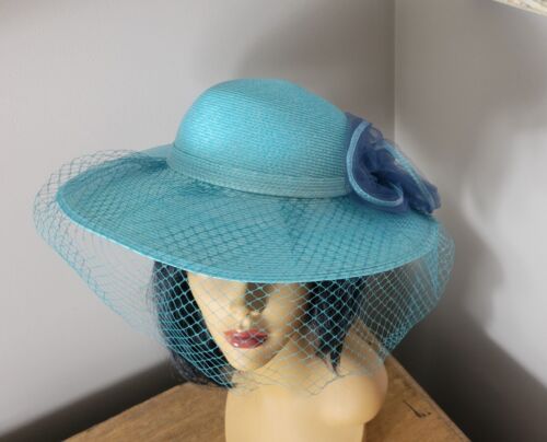 Sombrero de Pascua De Colección Sandra Nueva York Malla Red Domingo OS Huevo de Robin Azul Primavera - Imagen 3 de 10