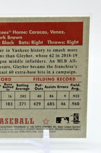 2021 Topps Baseball Series 1 Gleyber Torres 1952 Redux Insert T52-38 - Picture 6 of 6
