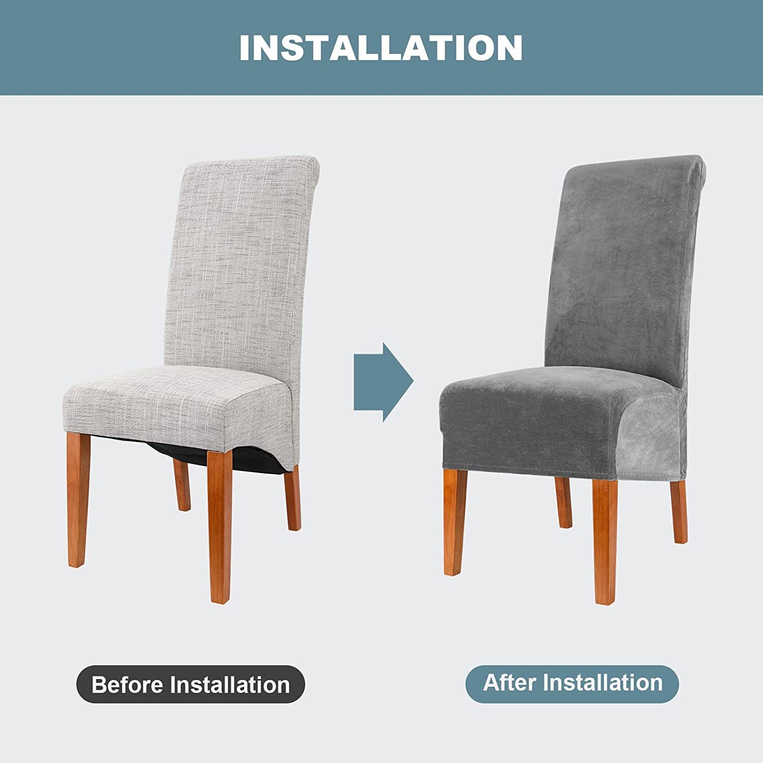 High Back Dining Chair Covers Velvet Slipcover Wedding Banquet Plush