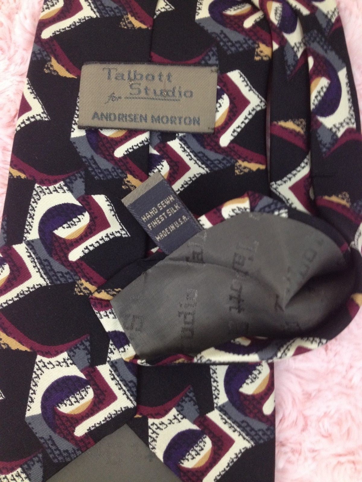 Robert Talbott Tie Silk Talbott Studios Black Bur… - image 4