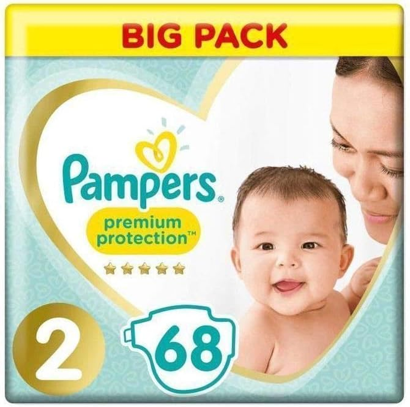Pampers New Baby Diapers Size (4-8 kg) Jumbo Pack of 68 Diapers