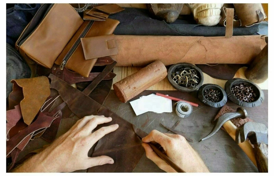 9-10 OZ (3,6-4 mm) Cuero de Vaca Latigo-1" A 4"" Ancho X 84" Largo TIRA MARRÓN OSCURO Foto 4 de 4