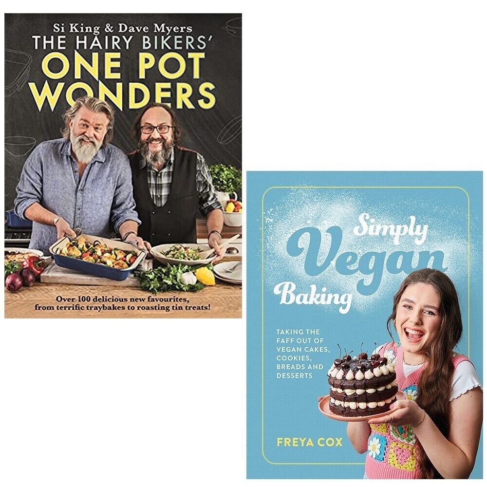 Hairy Bikers' One Pot Wonders, Simply Vegan Baking Freya Cox 2 Books Set NEW