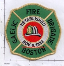Massachusetts - Boston Gaelic Fire Brigade MA Fire Dept Patch Irish