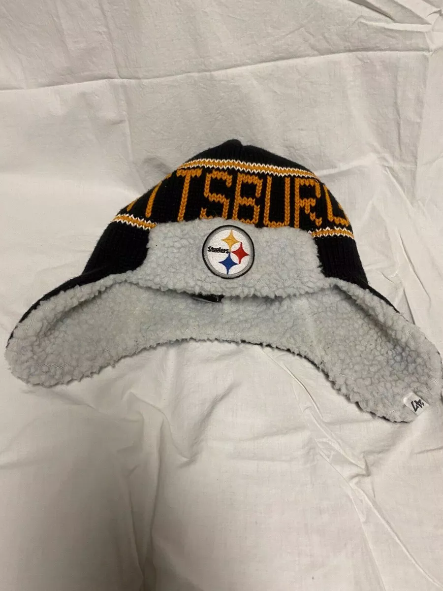 NFL Pittsburg Steelers Bomber Hat Sherpa Ear Flap Winter Hat