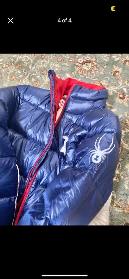 XS NUEVO Spyder USST EE. UU. Chaqueta de plumón atemporal Ski Team Foto 2 de 4