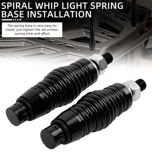 Pair 3FT Lighted Spiral LED Whip Antenna w/Flag & Remote+Springs For ...