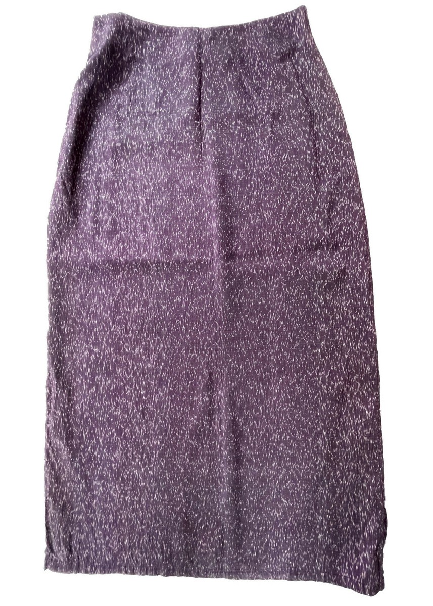 DOSA Pencil Midi Skirt Silk Muted Plum Purple Khadi Woven
