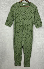 The Nines By Hatch Maternity XS Jumpsuit Green Floral Long Sleeve Button Pockets