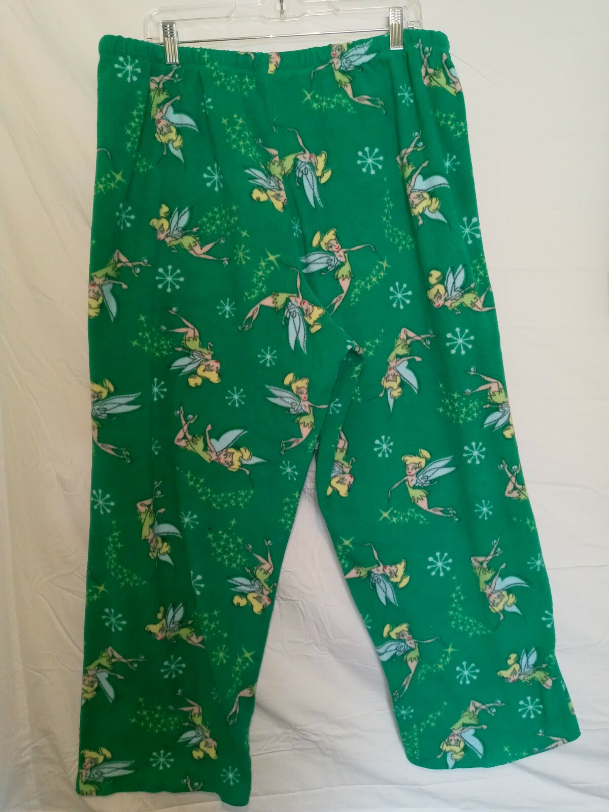 Disney Women's Pajama Pants Green Tinkerbell Fleece E… Gem