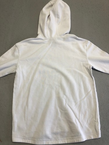 Adidas Youth Boy's Medium Sweatshirt White Fleece Graphic Pullover Hoodie - Picture 4 of 5