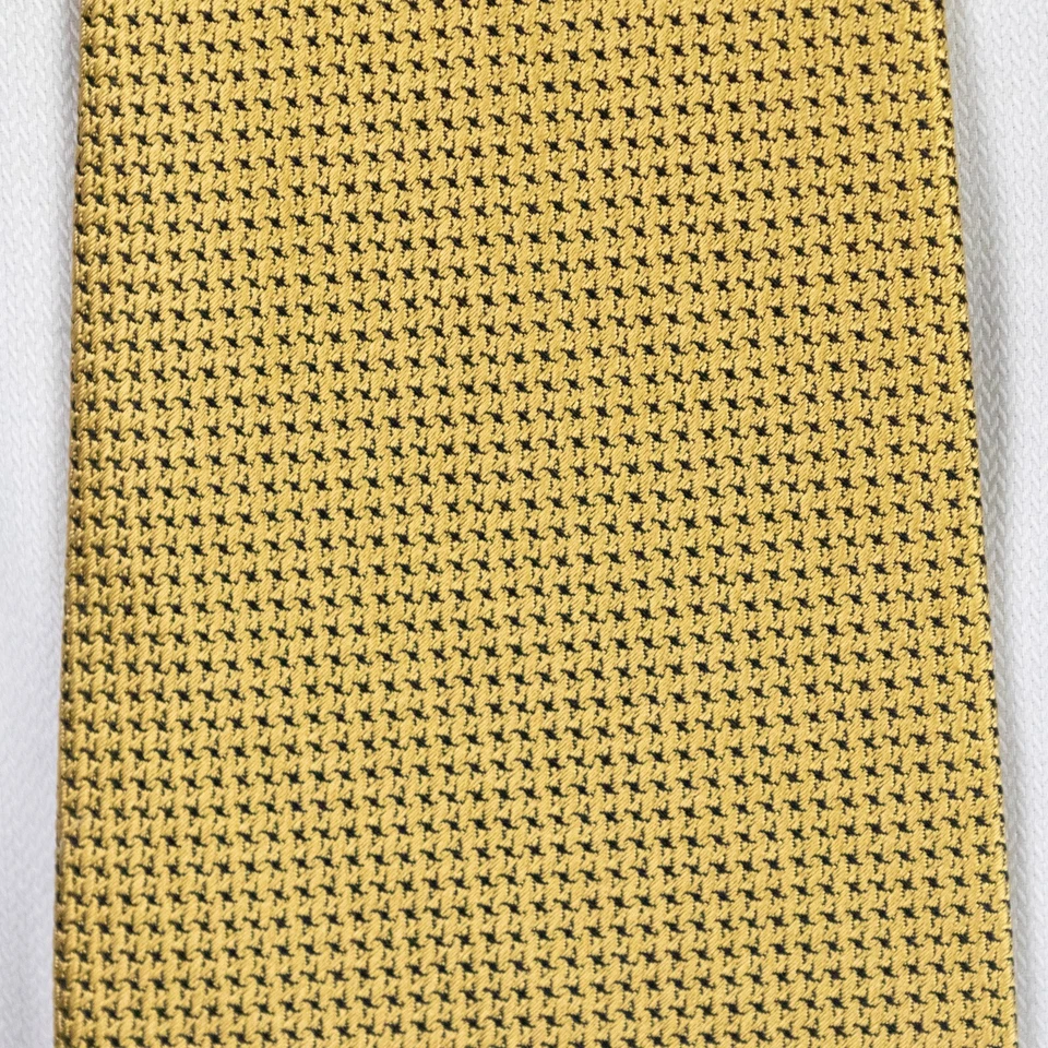 Corbata de seda de felpa extra a cuadros dorados colección de lujo Stefano Ricci como nueva 3,75 x 60 Foto 4 de 4