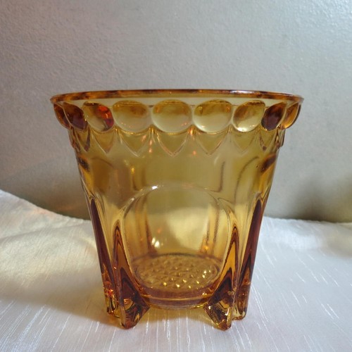 Adams Glass Antique EAPG Buttressed Loop Creamer and Covered Sugar Amber - Picture 14 of 24