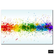 Abstract Colourful Paint Splashes BOX FRAMED CANVAS ART Picture HDR 280gsm