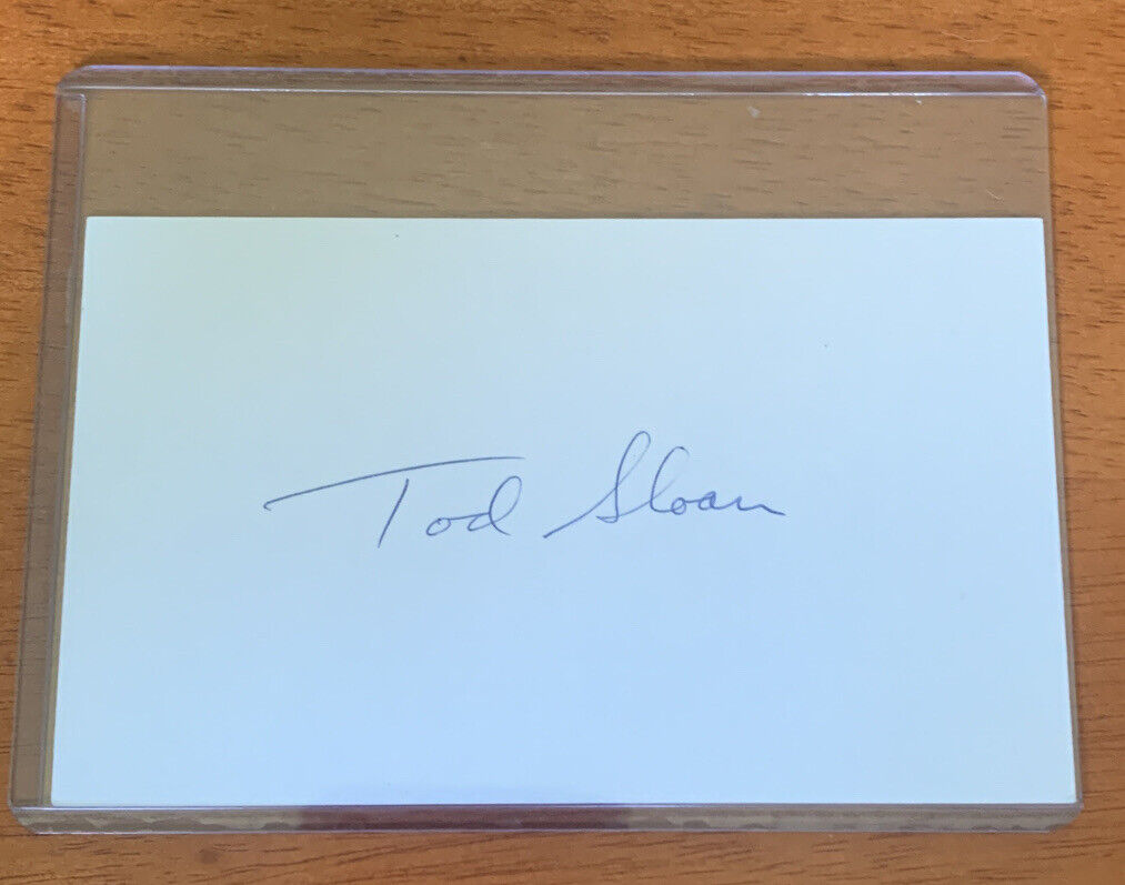 tod sloan autographed signed gift kndex card Baltimore Mall leafs 3x5