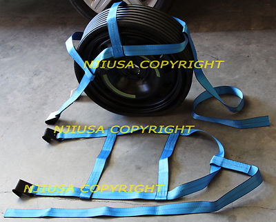 Two (2x) Orange Demco Tow Dolly Straps Rugged Weave Axle W/ Hooks & 2 Ratchets E - Foto 3