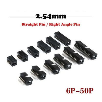 RM 2.54mm IDC-Header Stecker Steckverbinder - Gerade/Winkel Pin 6P-50P