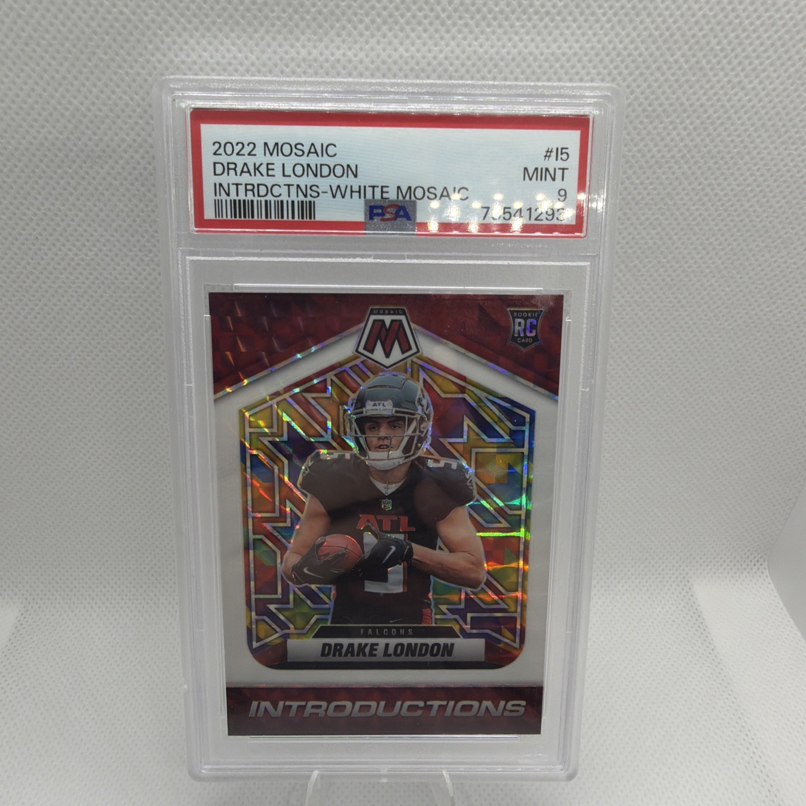 2022 Panini Mosaic - Introductions Drake London #I-5 White Mosaic Prizm /25 (RC)